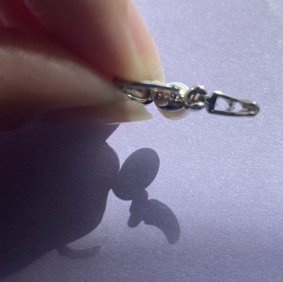 Silver Pearl Hoop Earrings - Picture 5 of 5